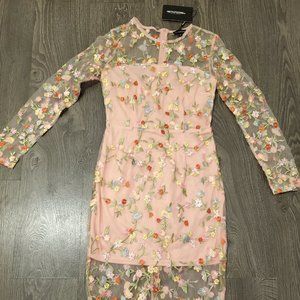 Pretty in Pink floral long sleeved dress